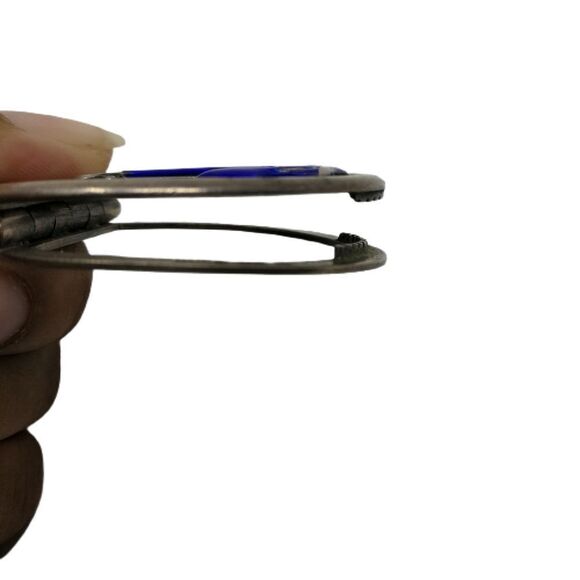 Rare Vintage Gucci 800 Silver & Cobalt Blue Enamel Anchor Money Clip | Circa 195 - Picture 4 of 4